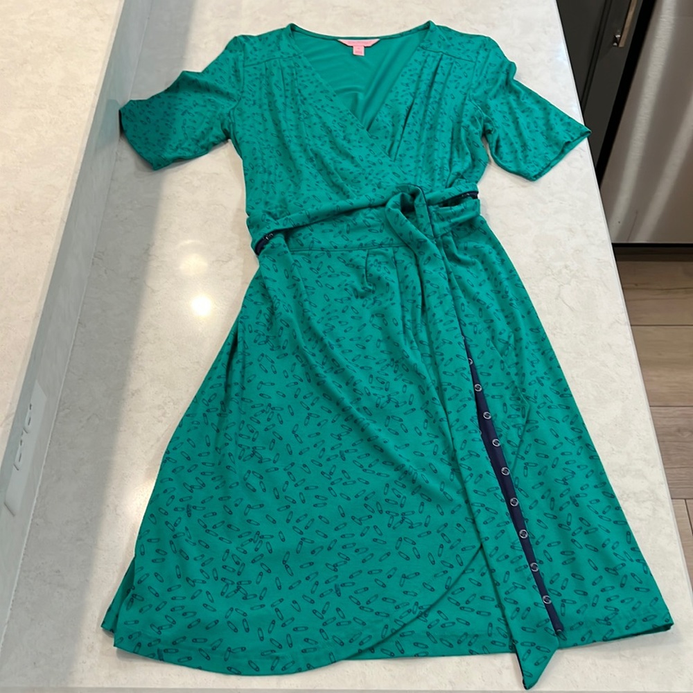 Lilly Pulitzer Green Wrap Dress size M